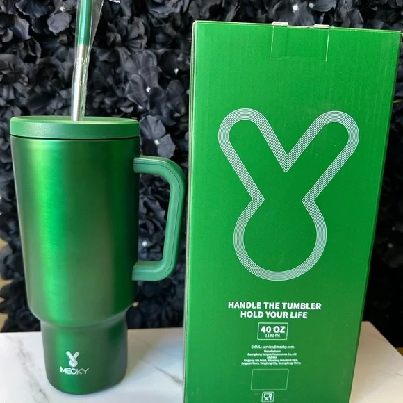 40oz Meoky Limited Edition Stainless Steel Tumbler with Leak-proof Lid - Picture 4 of 9